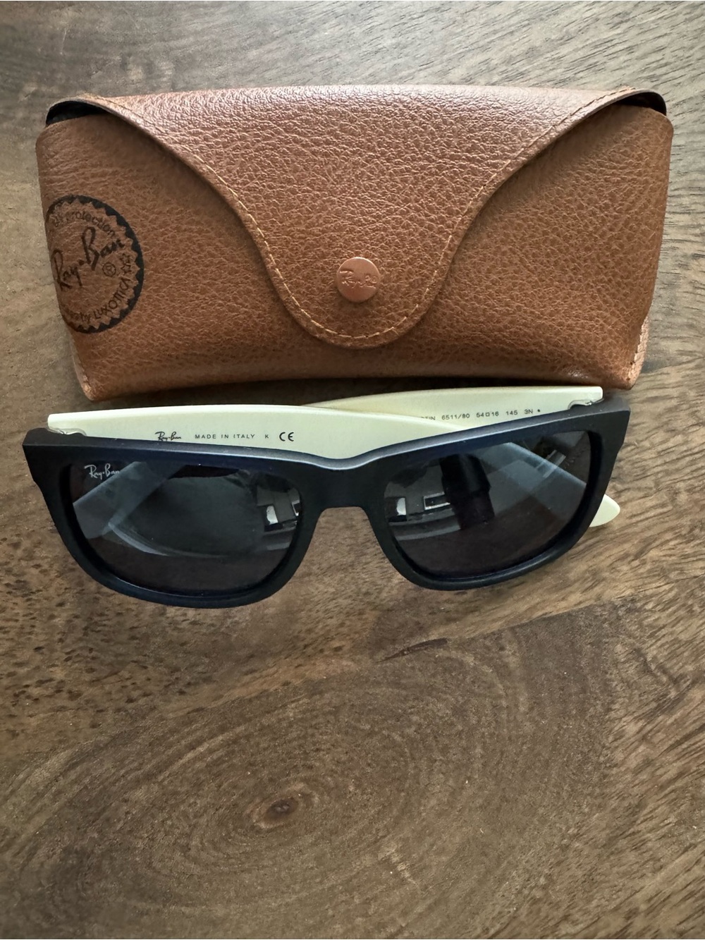 Ray-Ban - Men’s Blue & White Sunglasses - 54mm w/ Case (RB4165 Justin - 6511/80)